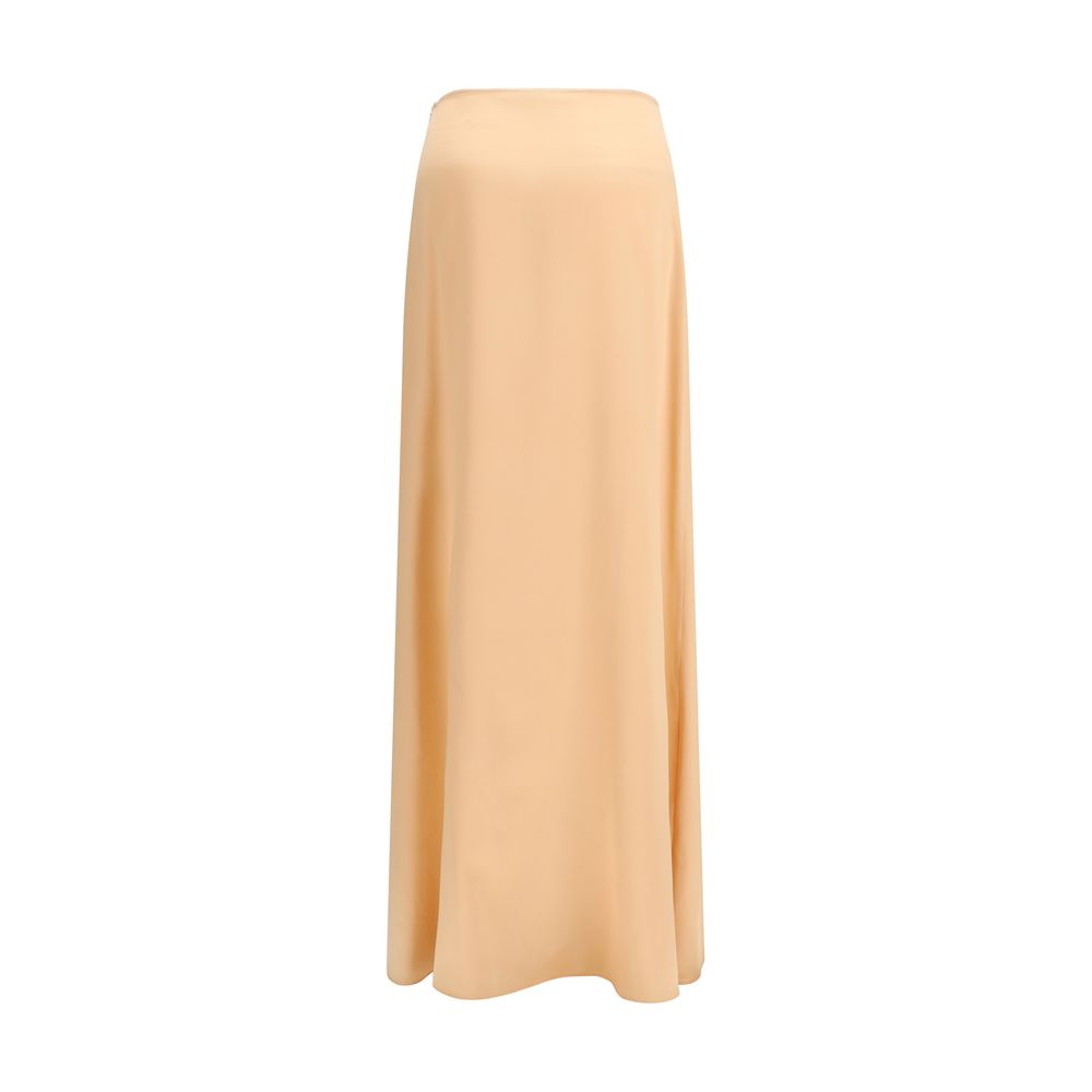 Kristina Ti Orange Silk Long Skirt - Luxe Nova