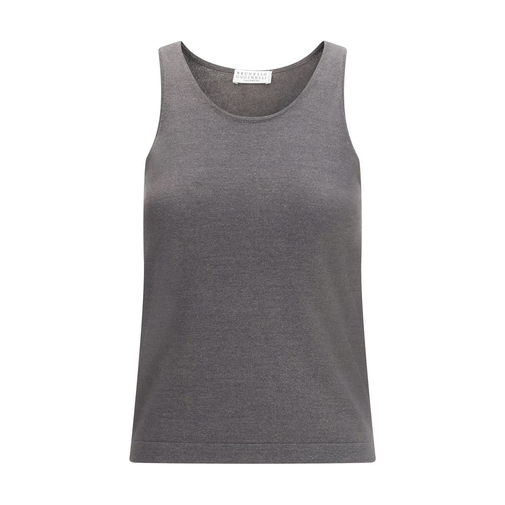 Brunello Cucinelli Gray Cashmere Top - Luxe Nova