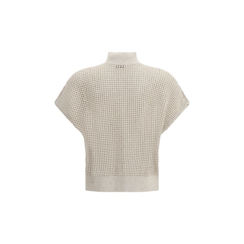 Brunello Cucinelli Beige Cotton Cardigan