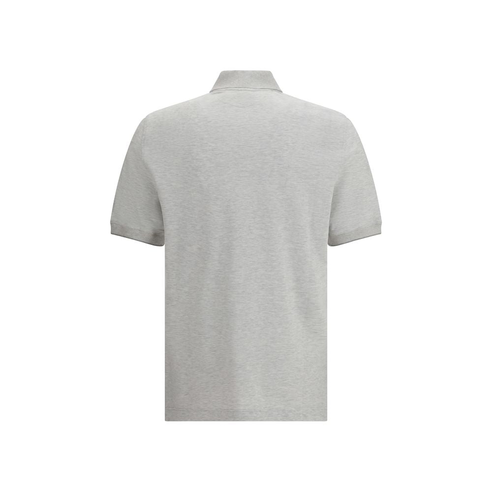 Brunello Cucinelli Gray Cotton Polo Shirt - Luxe Nova