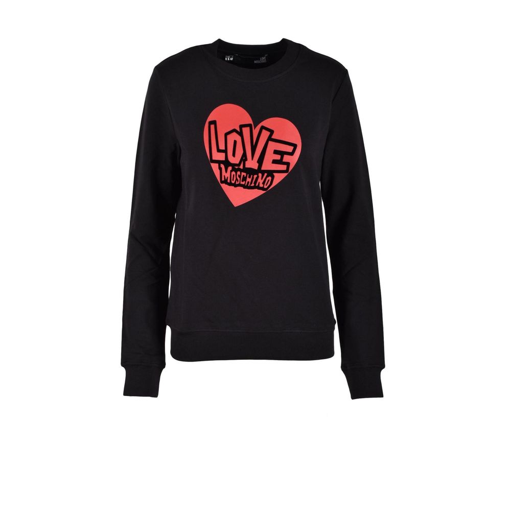 Love Moschino Black Cotton Sweatshirt - Luxe Nova