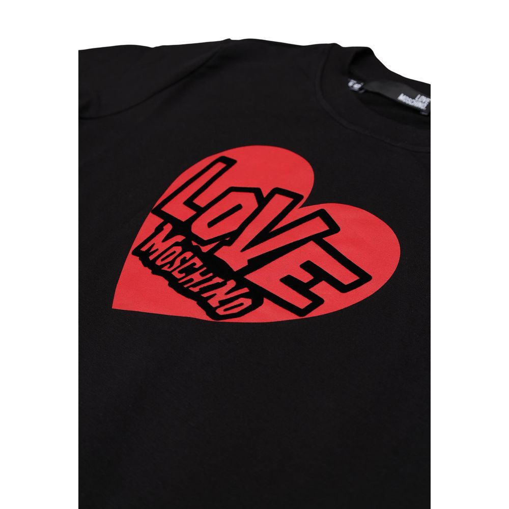Love Moschino Black Cotton Sweatshirt - Luxe Nova