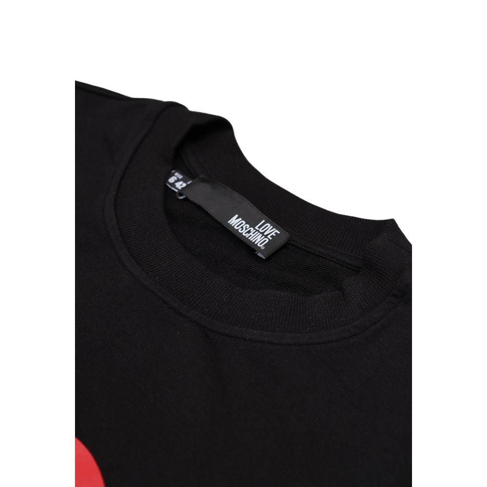 Love Moschino Black Cotton Sweatshirt - Luxe Nova