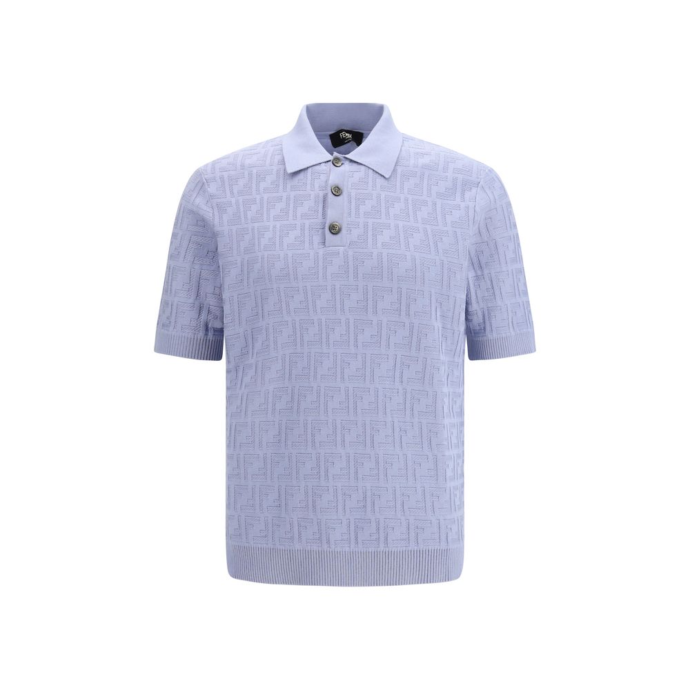 Fendi Blue Cotton Polo Shirt - Luxe Nova