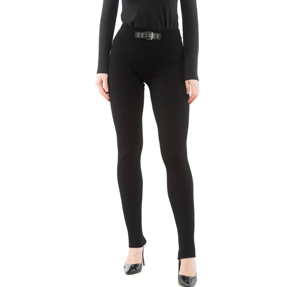 Moschino Black Viscose Casual Pants - Luxe Nova