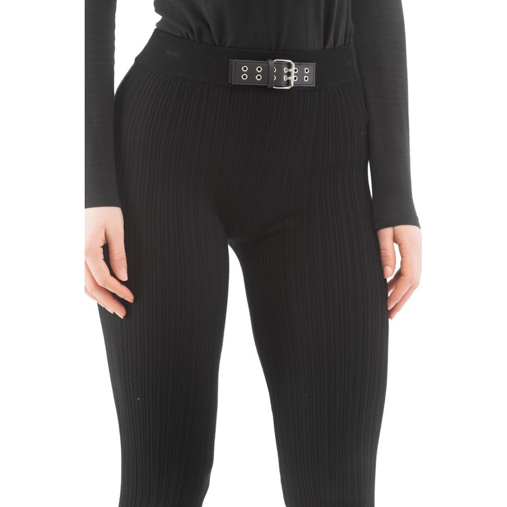 Moschino Black Viscose Casual Pants - Luxe Nova
