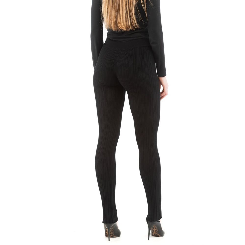Moschino Black Viscose Casual Pants - Luxe Nova