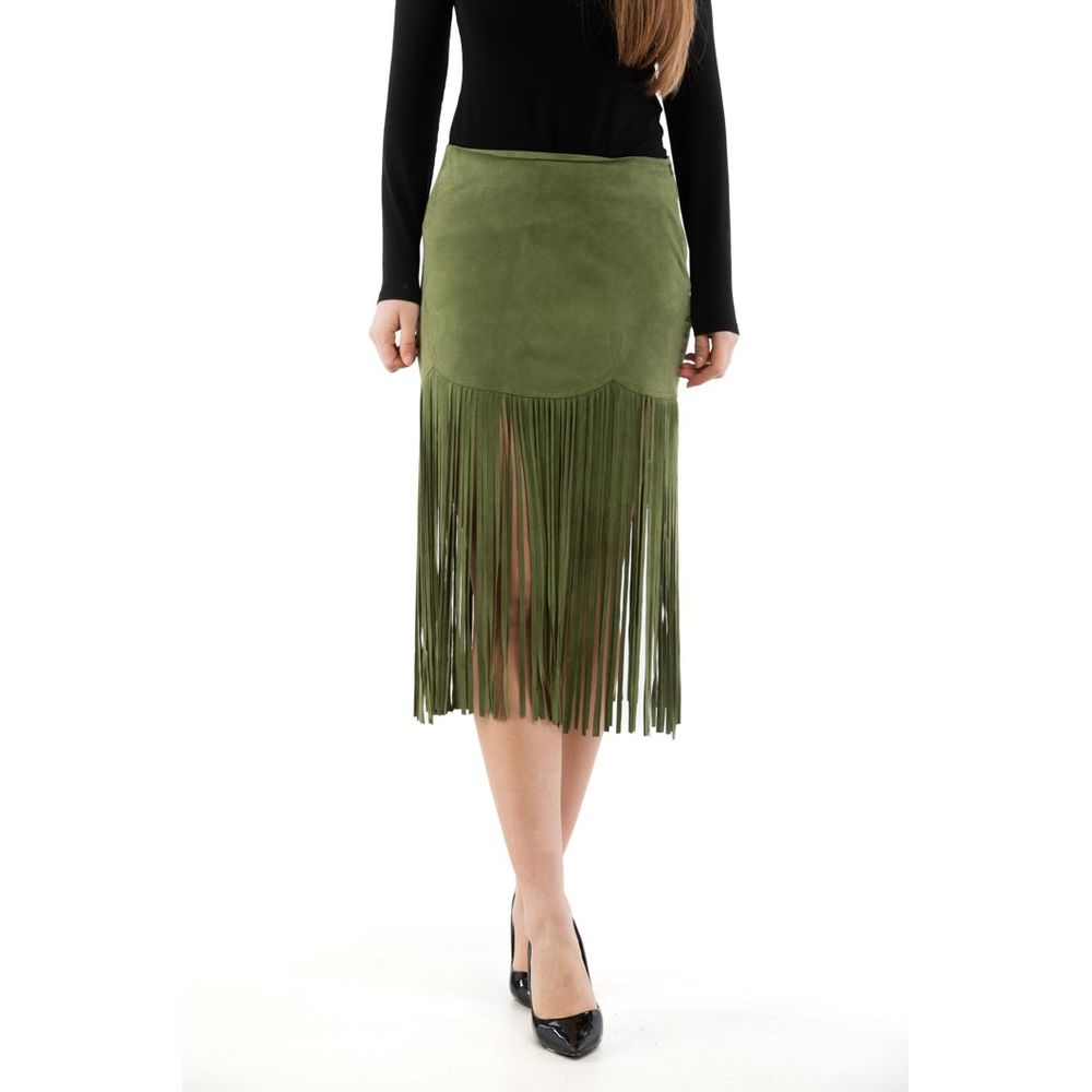 Moschino Bicolor Cotton Midi Skirt