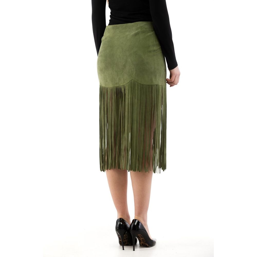 Moschino Bicolor Cotton Midi Skirt