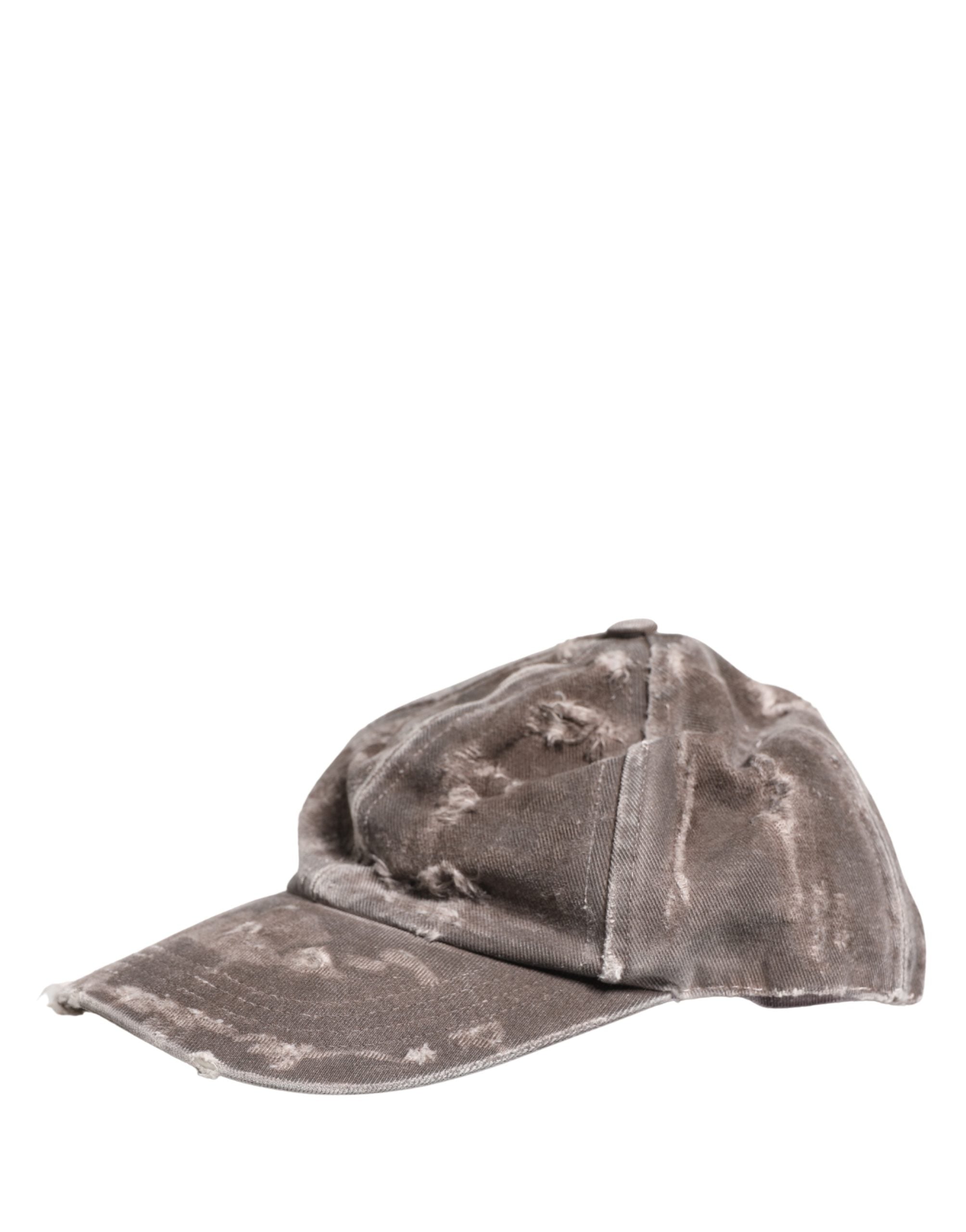 Dolce & Gabbana Men Brown Cotton Distressed Baseball Capello Hat - Luxe Nova
