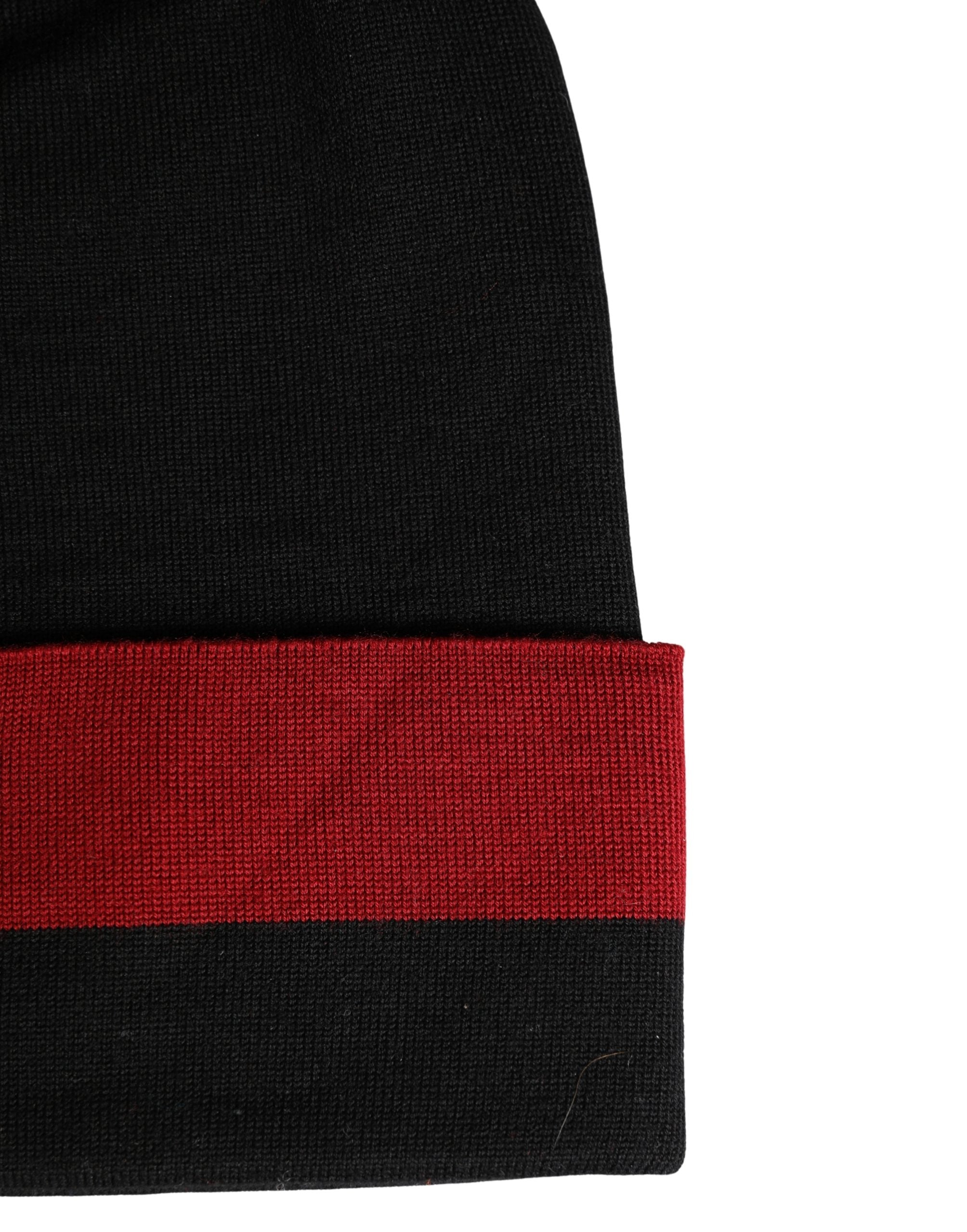 Dolce & Gabbana Black Cuffed "I'M THE ONLY PRINCE ROYAL" Beanie Hat