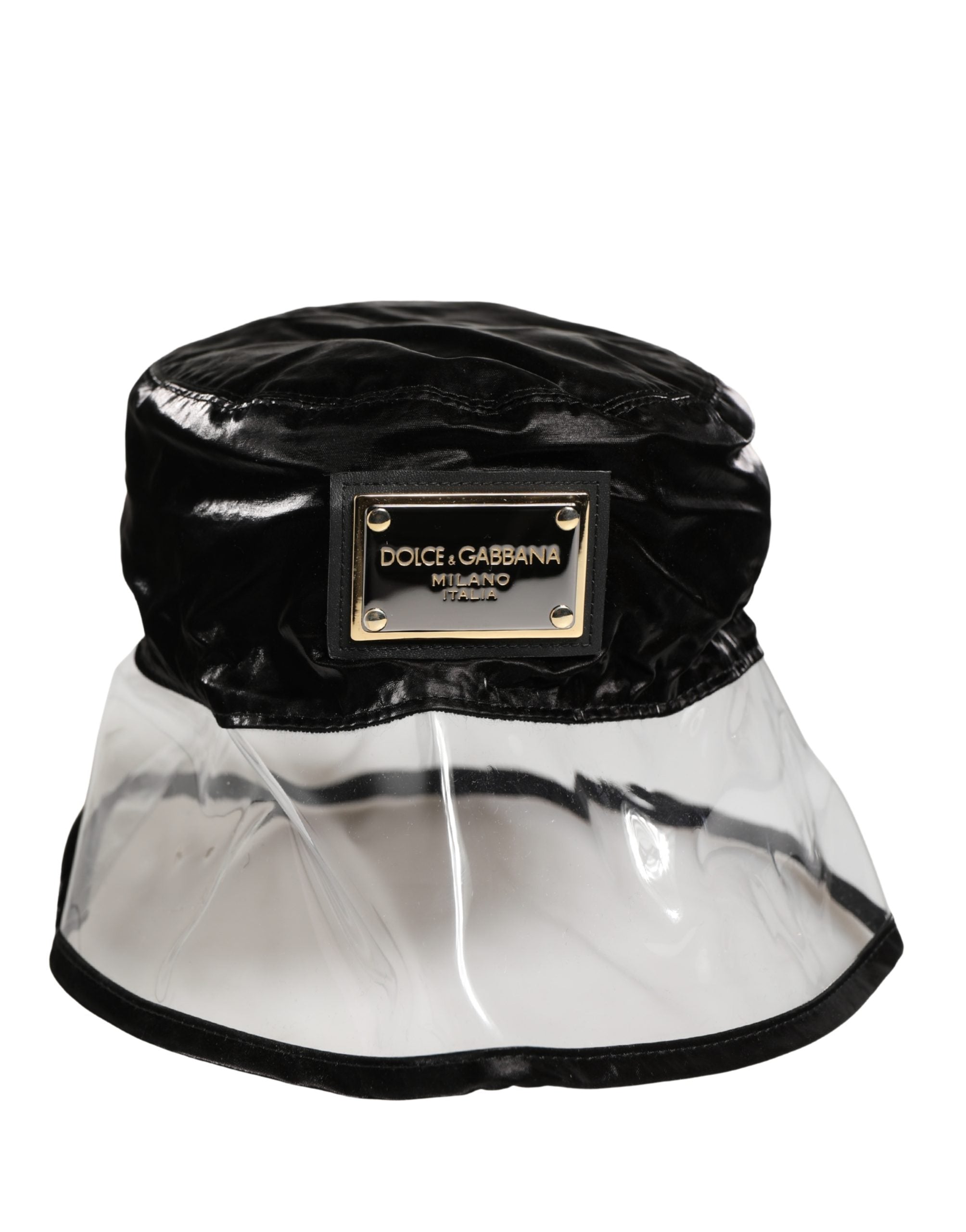 Dolce & Gabbana Black Nylon Plastic Fisherman Bucket Capello Hat