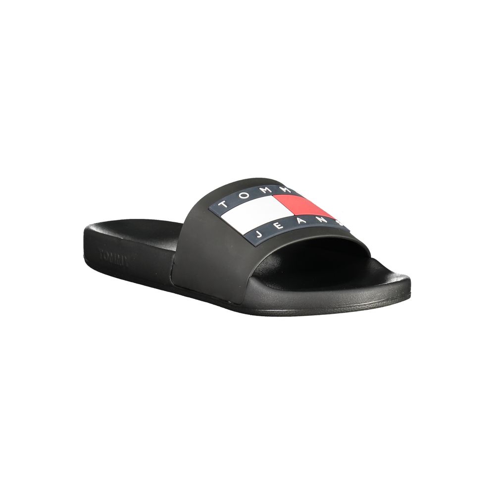 Tommy Hilfiger Black Polyurethane Men Slipper - Luxe Nova