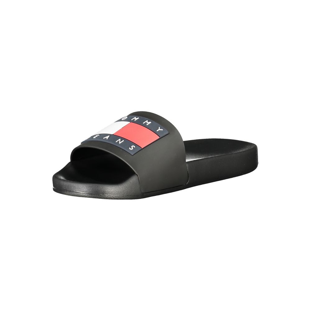 Tommy Hilfiger Black Polyurethane Men Slipper - Luxe Nova