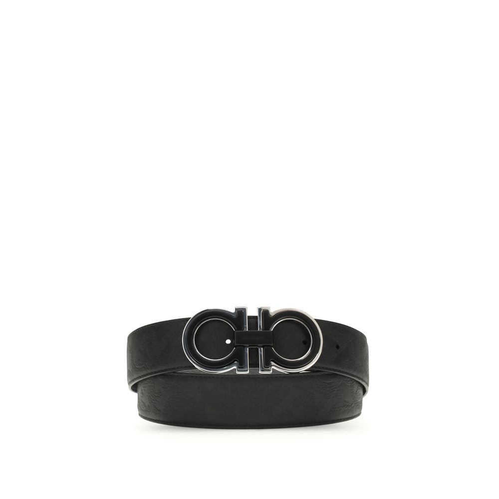 Ferragamo Black Calf Leather Bos Taurus Regular Belt - Luxe Nova