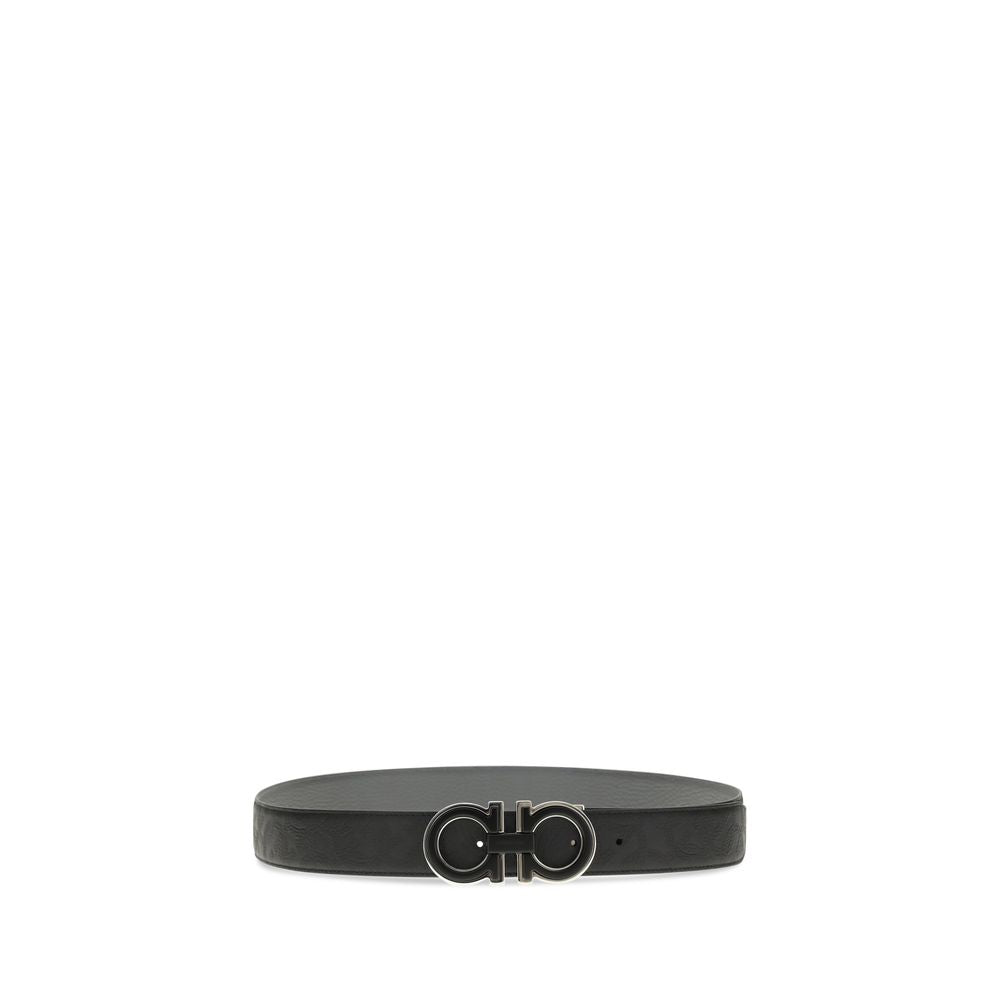 Ferragamo Black Calf Leather Bos Taurus Regular Belt - Luxe Nova