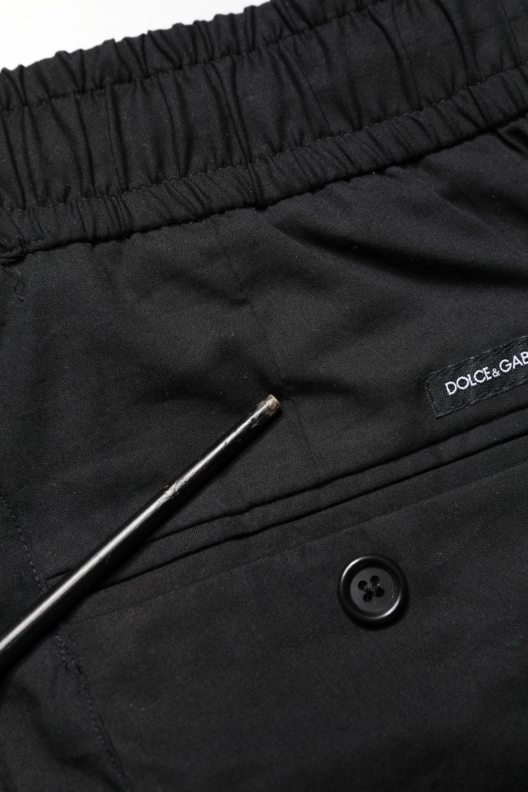 Dolce & Gabbana Black Cotton Skinny Men Jogger Trouser Pants - Luxe Nova