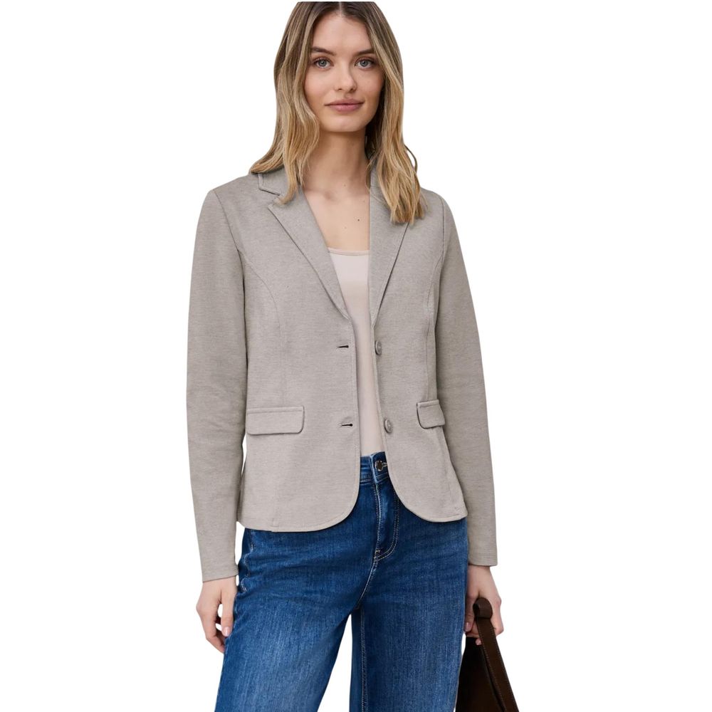 Street One Beige Polyacrylic Blazer - Luxe Nova
