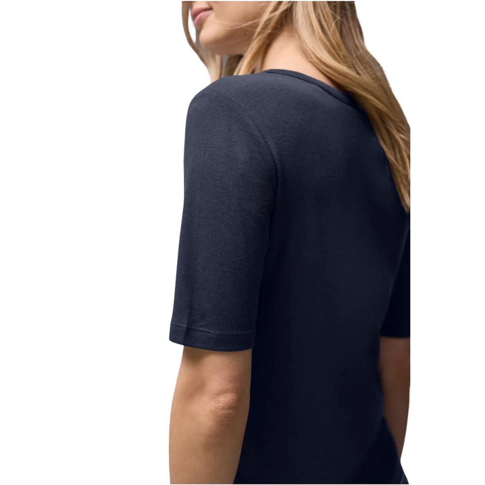 Street One Blue Cotton T-Shirt - Luxe Nova