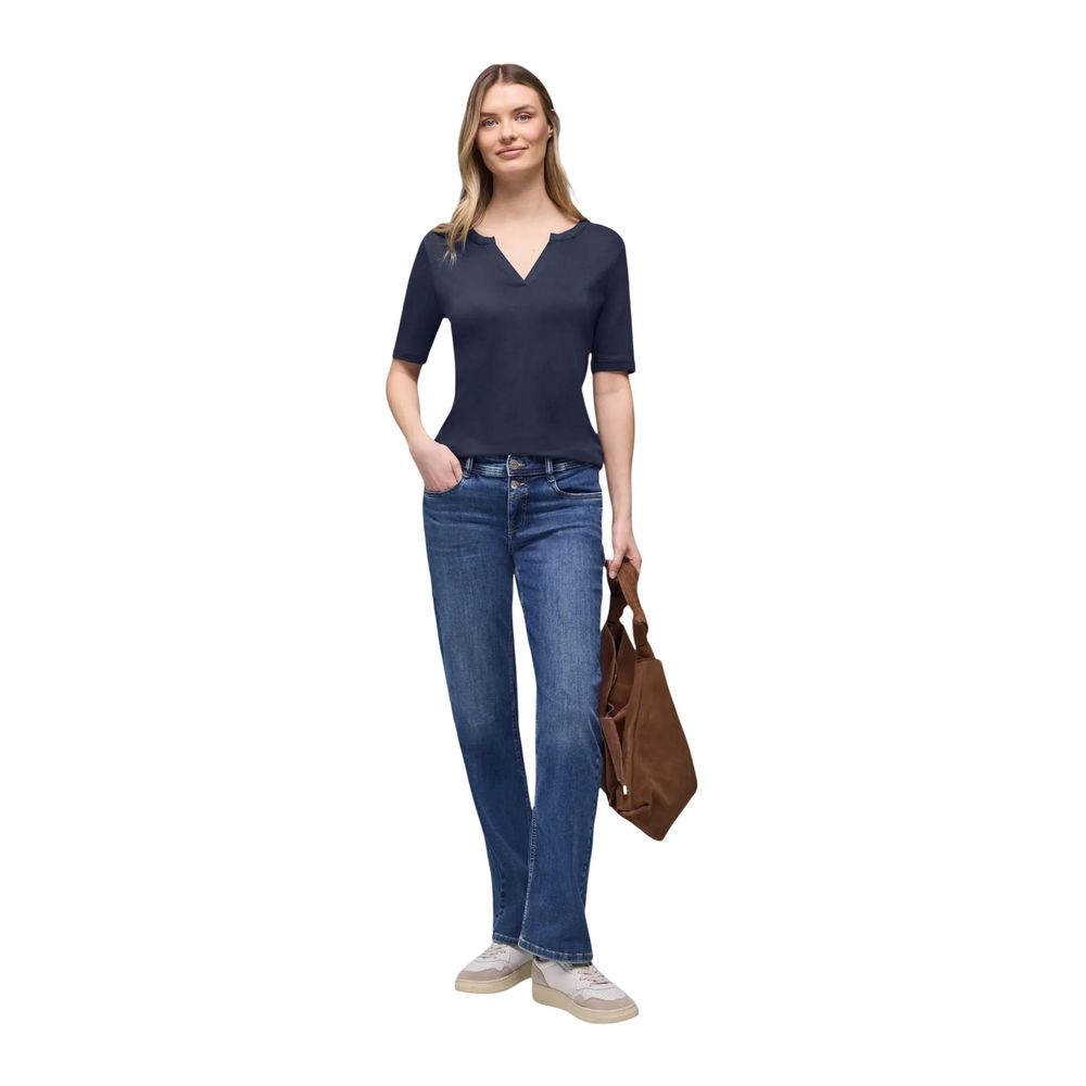 Street One Blue Cotton T-Shirt - Luxe Nova