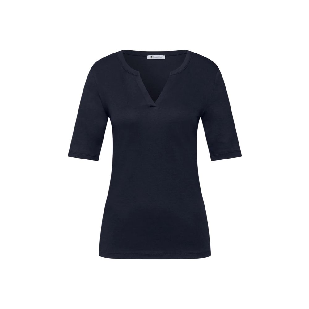 Street One Blue Cotton T-Shirt - Luxe Nova