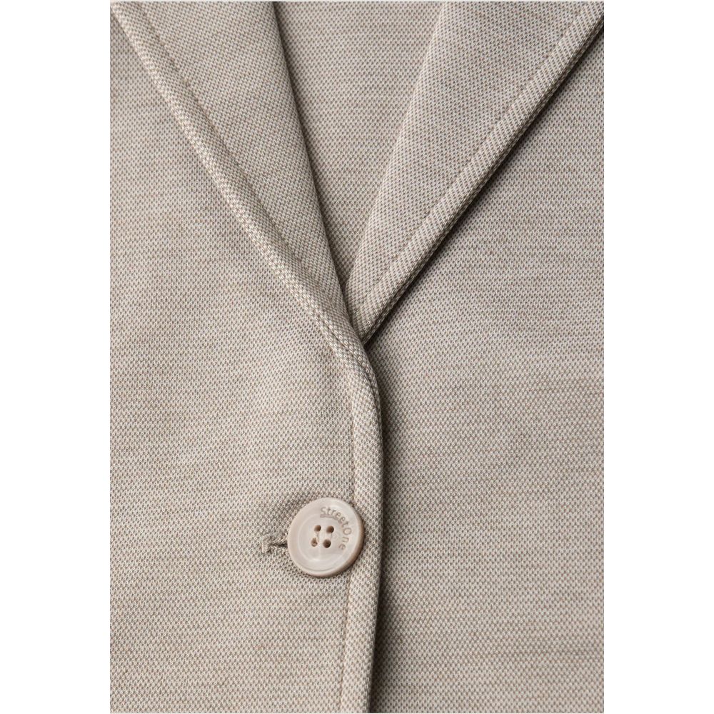 Street One Beige Polyacrylic Blazer - Luxe Nova