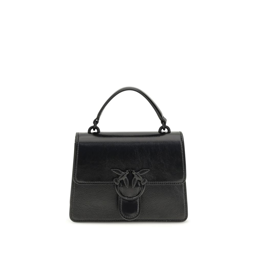PINKO Black Goatskin Shoulder Bag