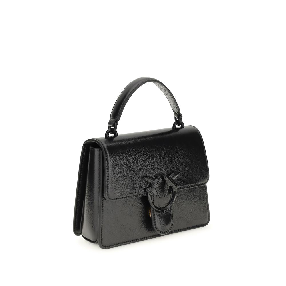 PINKO Black Goatskin Shoulder Bag