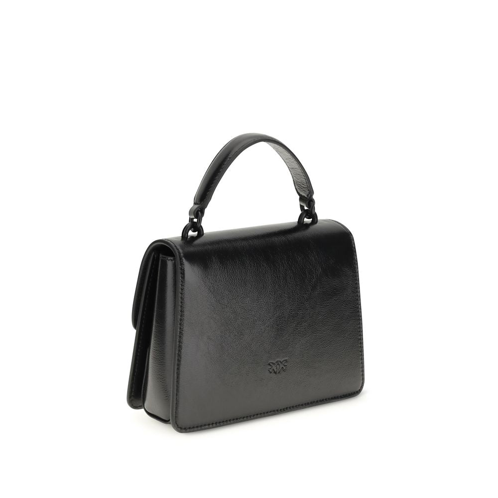 PINKO Black Goatskin Shoulder Bag