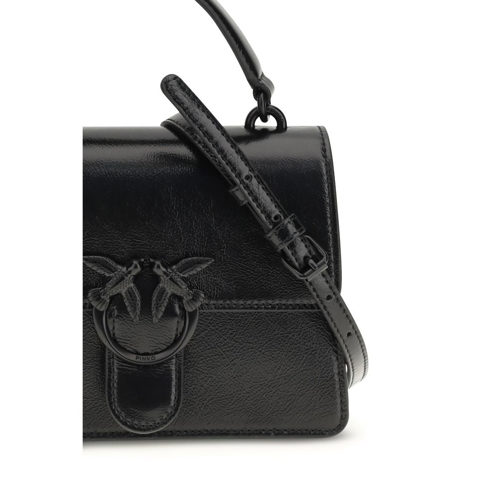 PINKO Black Goatskin Shoulder Bag
