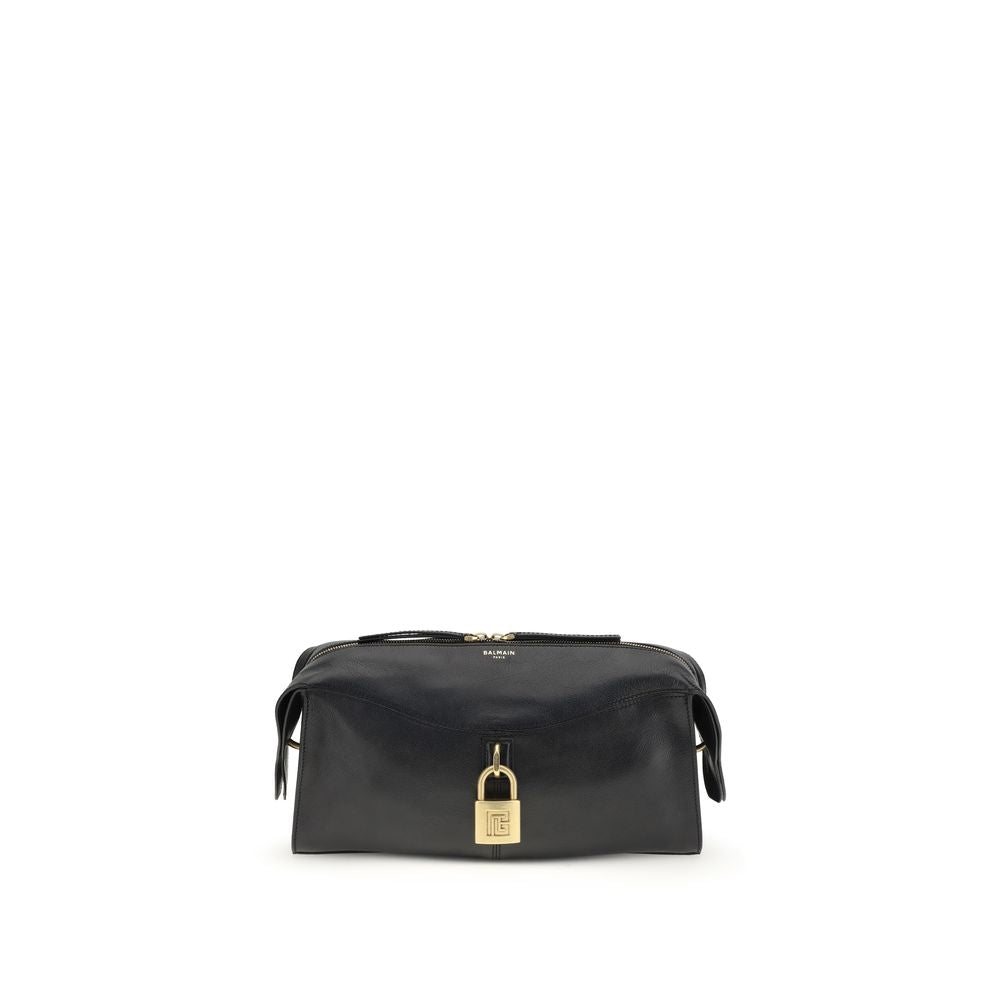 Balmain Black Calf Leather Bos Taurus Shoulder Bag - Luxe Nova