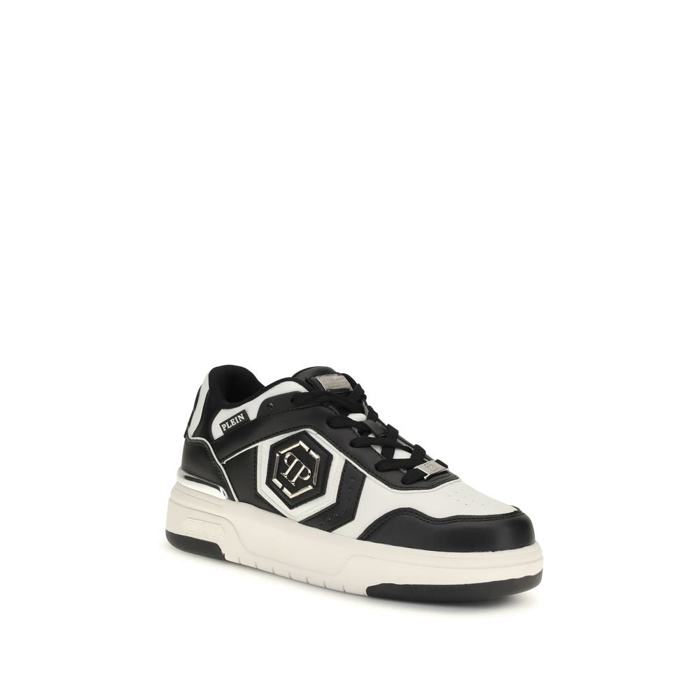 Philipp Plein Black Calf Leather Bos Taurus Athletic Sneakers - Luxe Nova