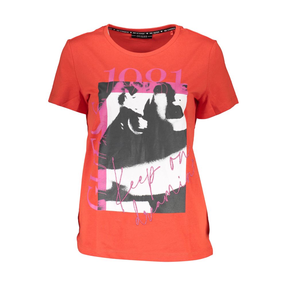 Guess Jeans Rosso Cotton Women T-Shirt - Luxe Nova