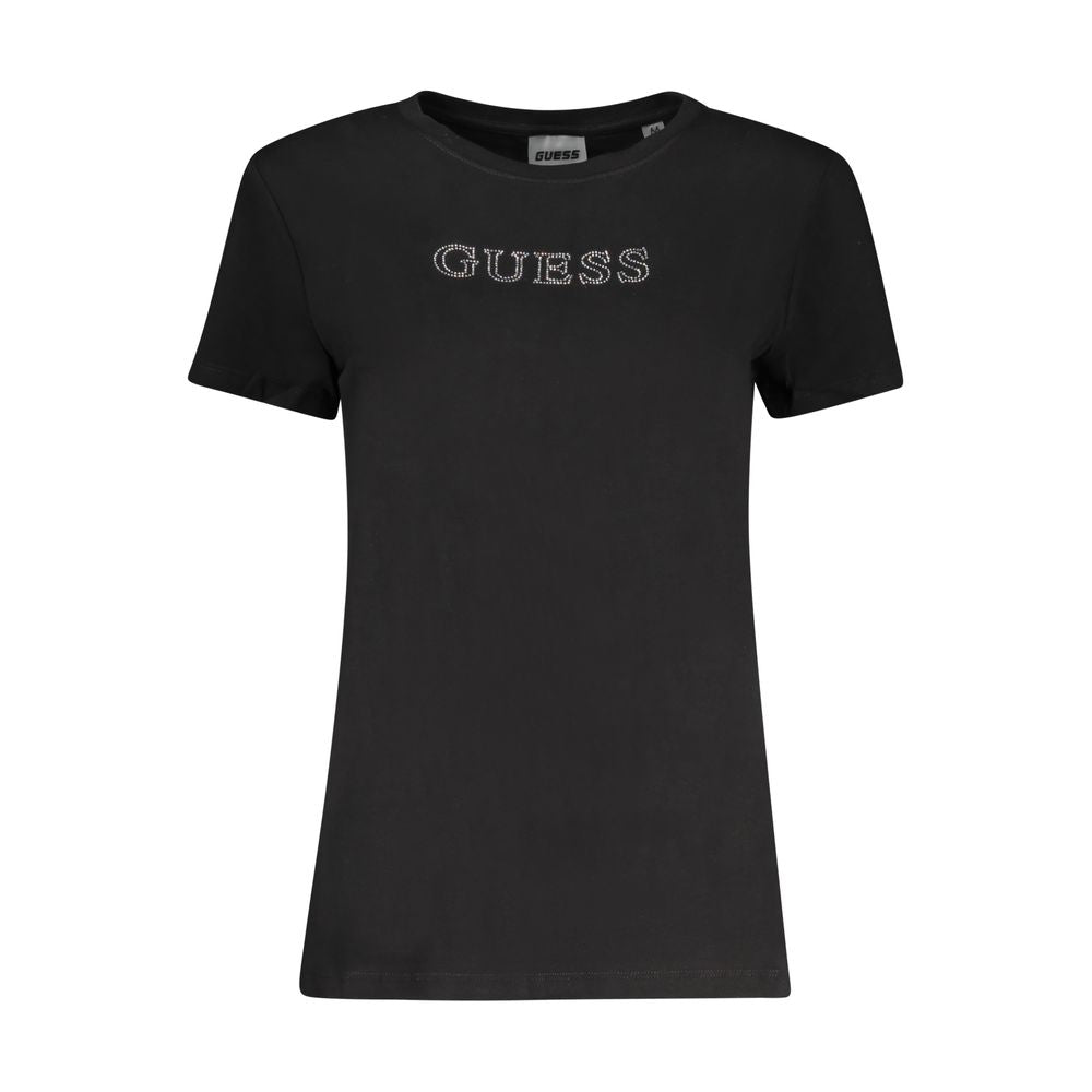 Guess Jeans Black Cotton Women T-Shirt - Luxe Nova