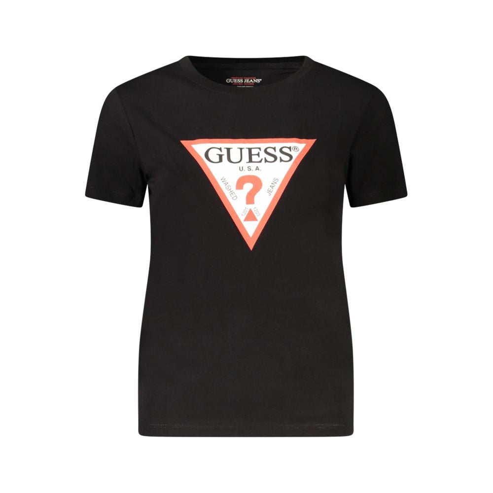 Guess Jeans Black Organic Cotton Women T-Shirt - Luxe Nova
