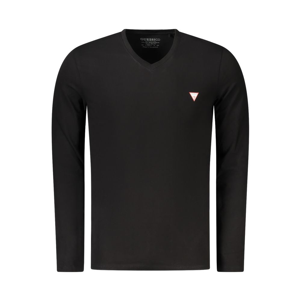 Guess Jeans Black Cotton Men T-Shirt - Luxe Nova