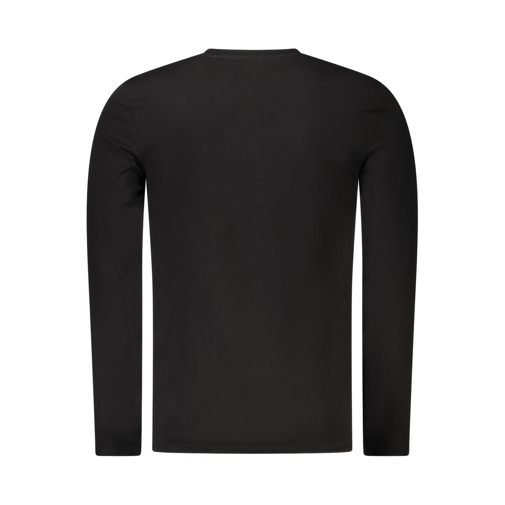 Guess Jeans Black Cotton Men T-Shirt - Luxe Nova
