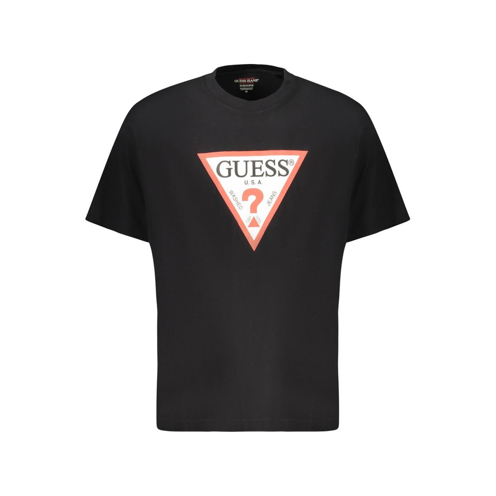 Guess Jeans Black Organic Cotton Men T-Shirt - Luxe Nova