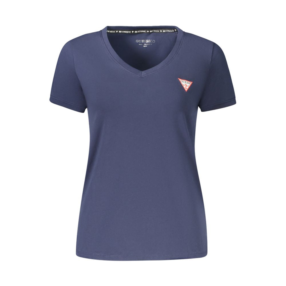 Guess Jeans Blue Organic Cotton Women T-Shirt - Luxe Nova