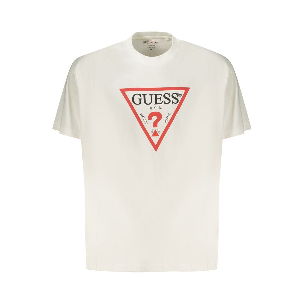 Guess Jeans White Cotton Men T-Shirt - Luxe Nova