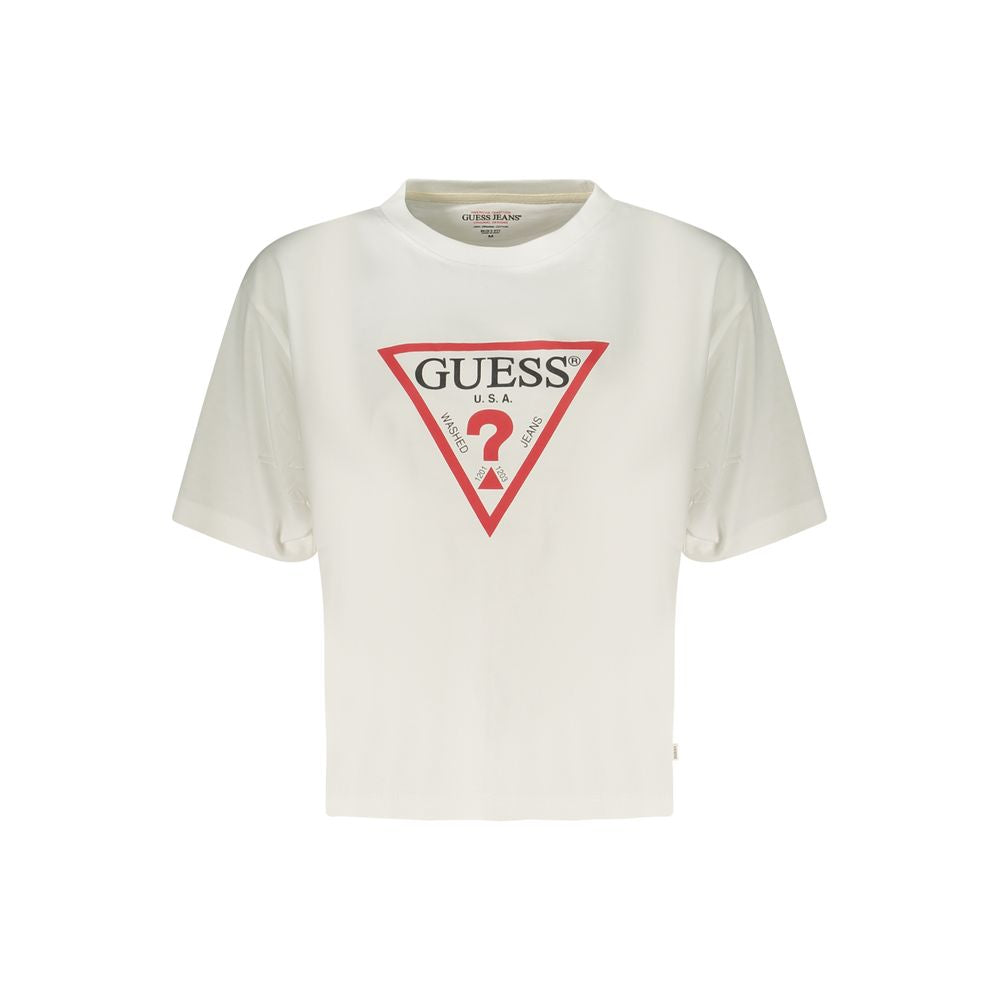 Guess Jeans White Organic Cotton Women T-Shirt - Luxe Nova