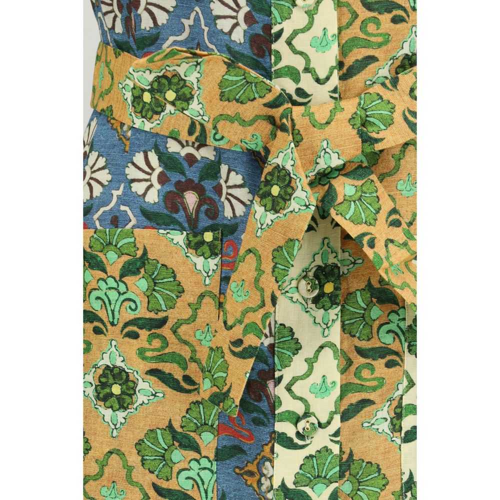 Alemais Multicolor Linen Casual Dress - Luxe Nova