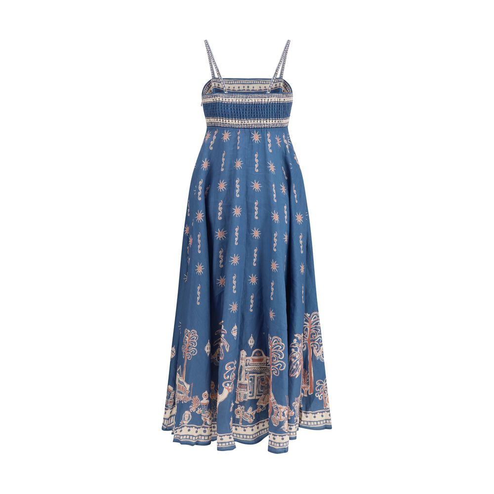 Alemais Blue Linen Casual Dress - Luxe Nova