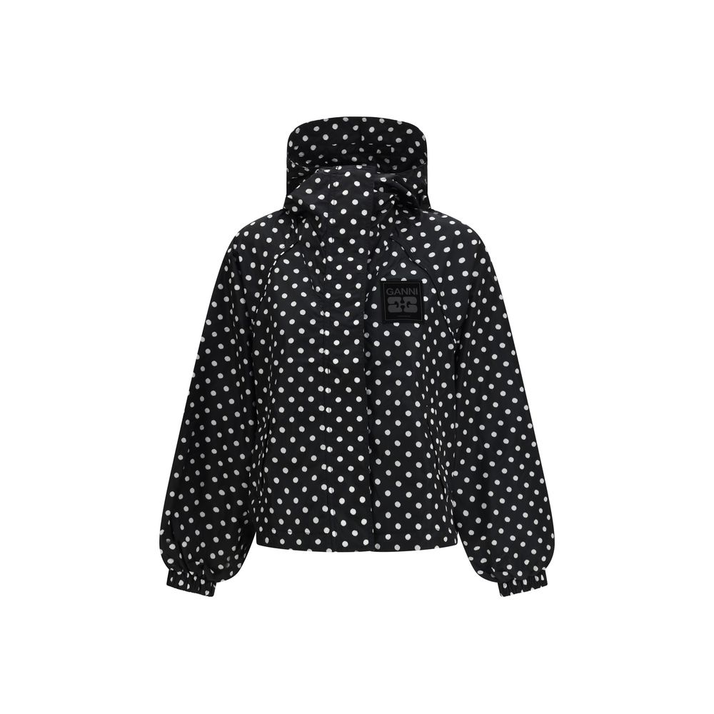 Ganni Black Recycled Polyamide Shell Jacket - Luxe Nova