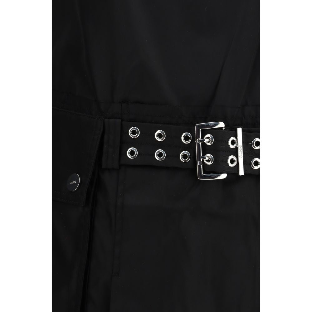 Ganni Black Recycled Polyamide Casual Dress - Luxe Nova