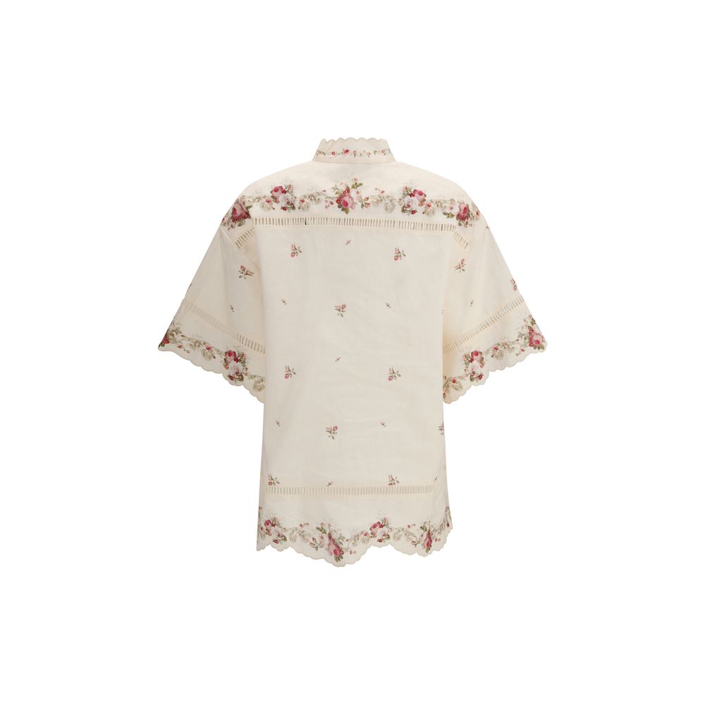 Zimmermann Beige Linen Pattern Shirt - Luxe Nova