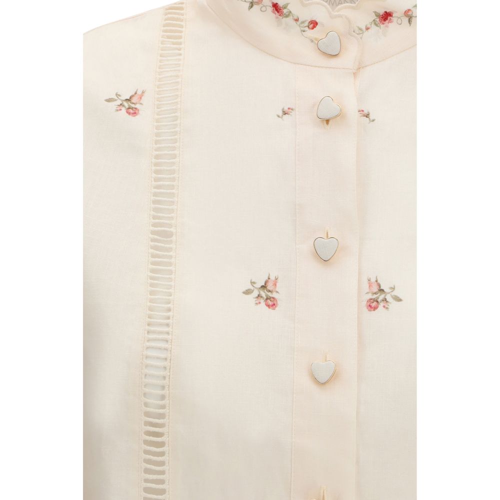Zimmermann Beige Linen Pattern Shirt - Luxe Nova