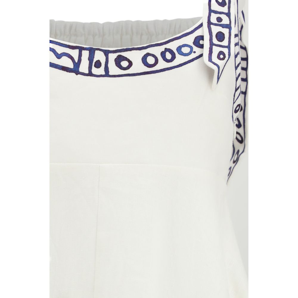 Alemais White Linen Casual Dress - Luxe Nova