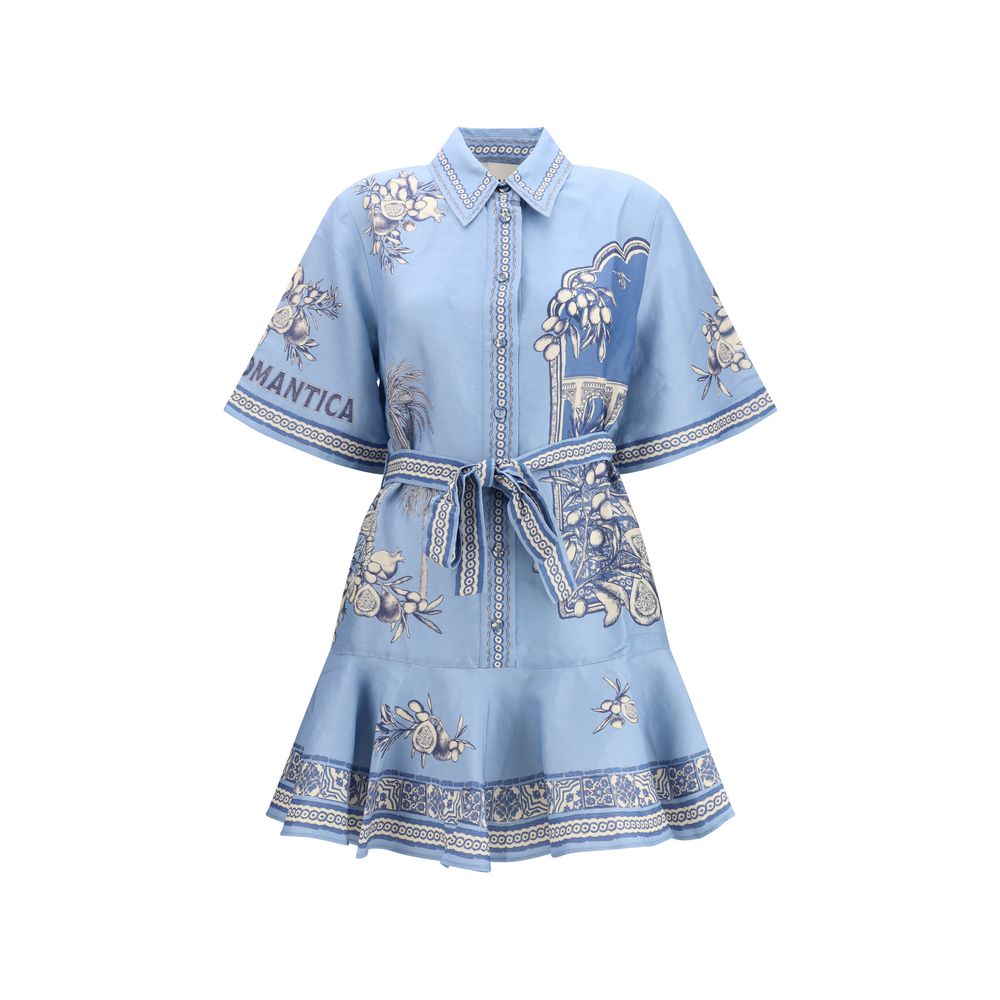 Alemais Blue Linen Casual Dress - Luxe Nova