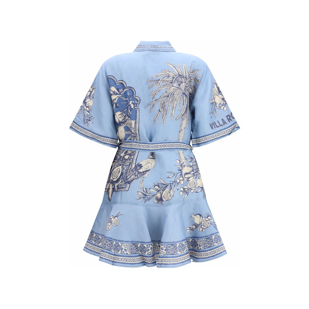 Alemais Blue Linen Casual Dress - Luxe Nova